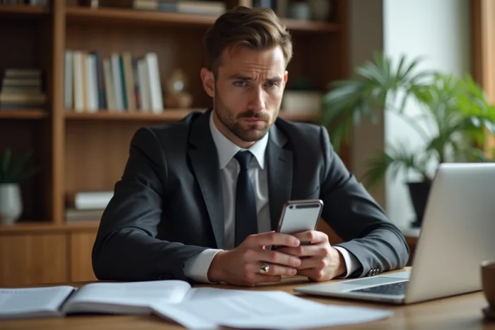 Investisseur particulier consultant une application de bourse sur smartphone pour distinguer des codes boursiers similaires comme EPA et CRI