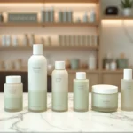 Produits Typology exposés en rayon dans une boutique Sephora moderne avec un décor minimaliste